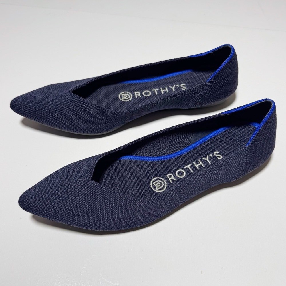 Rothy’s Pointed Toe Flats in Navy